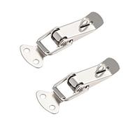 sourcing map Spring Loaded Toggle Latches, 72mm Length Iron Hasps Clamps for Case Box Trunk Catches, Pack of 2 (with Lock Hole)