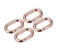 sourcing map Spring Oval Ring, 4Pcs 0.83 Inch Round Spring Snap Clip Trigger Spring Keyring Buckle for Bags Purses Keychain, Rose Gold