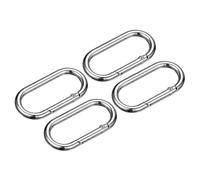 sourcing map Spring Oval Ring, 4Pcs 0.83 Inch Round Spring Snap Clip Trigger Spring Keyring Buckle for Bags Purses Keychain, Silver Tone