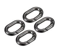 sourcing map Spring Oval Ring, 4Pcs 1.34 Inch Round Spring Snap Clip Trigger Spring Keyring Buckle for Bags Purses Keychain, Dark Grey