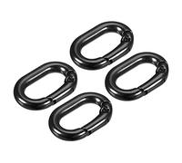 sourcing map Spring Oval Ring, 4Pcs 1.36 Inch Round Spring Snap Clip Trigger Spring Keyring Buckle for Bags Purses Keychain, Black