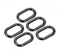 sourcing map Spring Oval Ring, 5Pcs 1.34 Inch Round Spring Snap Clip Trigger Spring Keyring Buckle for Bags Purses Keychain, Dark Grey