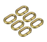 sourcing map Spring Oval Ring, 6Pcs 0.83 Inch Round Spring Snap Clip Trigger Spring Keyring Buckle for Bags Purses Keychain, Brass