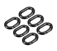 sourcing map Spring Oval Ring, 6Pcs 0.98 Inch Round Spring Snap Clip Trigger Spring Keyring Buckle for Bags Purses Keychain, Black