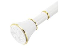 sourcing map Spring Tension Curtain Rod Adjustable 27.5-47 Inch 1" Dia No Drilling Tension Shower Curtain Rod Non-Slip Stainless Steel Rod for Curtain Doorway Closet Wardrobe, White Gold