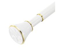 sourcing map Spring Tension Curtain Rod Adjustable 35.5-63 Inch 1" Dia No Drilling Tension Shower Curtain Rod Non-Slip Stainless Steel Rod for Curtain Doorway Closet Wardrobe, White Gold