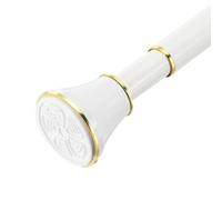 sourcing map Spring Tension Curtain Rod Adjustable 43-79 Inch 1" Dia No Drilling Tension Shower Curtain Rod Non-Slip Stainless Steel Rod for Curtain Doorway Closet Wardrobe, White Gold