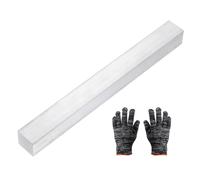 sourcing map Square Aluminum Flat Bar, 1" Thickness 1" Width 10" Length Square 6061 Aluminum Flat Plate, 25 x 25 x 254mm Solid Mill Stock with Gloves