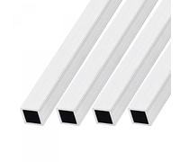 sourcing map Square Aluminum Tube (20mm x 20mm x 2mm x 200mm) 4Pcs, 6063 Aluminum Tubing - for Home Furnishing, Machinery
