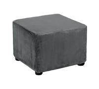 sourcing map Square Foot Stool Cover Footrest Slipcover with Elastic Band Stretch Furniture Protector for Living Room Bedroom Fit Length 80-100cm/31.5-39inch, Dark Gray