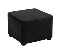 sourcing map Square Foot Stool Cover Footrest Slipcover with Elastic Band Stretch Furniture Protector for Living Room Bedroom Fit Length 60-76cm/24-30inch, Black
