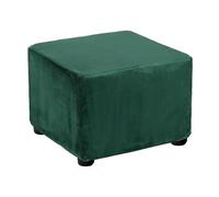 sourcing map Square Foot Stool Cover Footrest Slipcover with Elastic Band Stretch Furniture Protector for Living Room Bedroom Fit Length 80-100cm/31.5-39inch, Dark Green