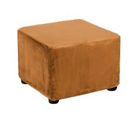 sourcing map Square Foot Stool Cover Footrest Slipcover with Elastic Band Stretch Furniture Protector for Living Room Bedroom Fit Length 60-76cm/24-30inch, Khaki