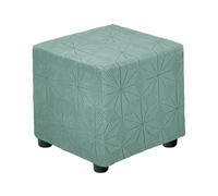 sourcing map Square Footstool Cover, Jacquard Polyester Stretch Footrest Slipcovers Footstool Protector for Living Room Bedroom Fit Length 33-45.7cm/13"-18", S-Large, Pine Green