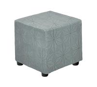 sourcing map Square Footstool Cover, Jacquard Polyester Stretch Footrest Slipcovers Footstool Protector for Living Room Bedroom Fit Length 33-45.7cm/13"-18", S-Large, Light Gray