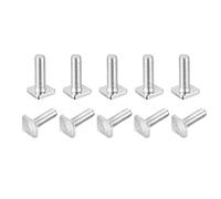 sourcing map Square Head Bolt, 10pcs M6 x 20mm Fully Thread Carbon Steel Grade 4.8 Square Machine Screws