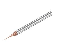 sourcing map Square Nose End Mill, 0.5mm Solid Carbide AlTiSin Coated Long Reach CNC Router Bits 2 Flutes Milling Cutter with Extended Neck, 5mm Cutting Length 4mm Shank