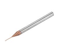 sourcing map Square Nose End Mill, 0.5mm Solid Carbide AlTiSin Coated Long Reach CNC Router Bits 2 Flutes Milling Cutter with Extended Neck, 6mm Cutting Length 4mm Shank