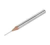sourcing map Square Nose End Mill, 0.5mm Solid Carbide AlTiSin Coated Long Reach CNC Router Bits 2 Flutes Milling Cutter with Extended Neck, 8mm Cutting Length 4mm Shank