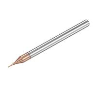 sourcing map Square Nose End Mill, 0.6mm Solid Carbide AlTiSin Coated Long Reach CNC Router Bits 2 Flutes Milling Cutter with Extended Neck, 2mm Cutting Length 4mm Shank