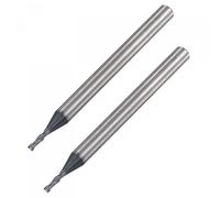 sourcing map Square Nose End Mill, 1.5mm Tip Dia Solid Carbide AlTiN Coated CNC Router Bits 2 Flute Spiral Milling Cutter HRC45 with 4mm Shank 50mm (2-inch) Length, 2pcs