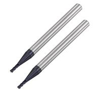 sourcing map Square Nose End Mill, 1.5mm Tip Dia Solid Carbide AlTiN Coated CNC Router Bits 4 Flute Spiral Milling Cutter HRC45 with 4mm Shank 50mm (2-inch) Length, 2pcs