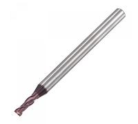 sourcing map Square Nose End Mill, 2.5mm Tip Dia Solid Carbide AlTiN Coated CNC Router Bits 2 Flute Spiral Milling Cutter HRC55 with 4mm Shank 50mm (2-inch) Length