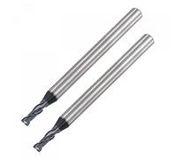 sourcing map Square Nose End Mill, 2.5mm Tip Dia Solid Carbide AlTiN Coated CNC Router Bits 2 Flute Spiral Milling Cutter HRC45 with 4mm Shank 50mm (2-inch) Length, 2pcs