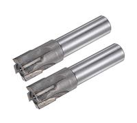sourcing map Square Nose End Mill, 25mm Cutting Dia Tungsten Carbide Tip 4 Straight Flutes Milling Cutter with 20mm Straight Shank, 2pcs