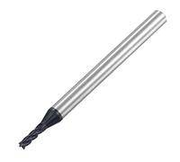 sourcing map Square Nose End Mill, 2mm Tip Dia Solid Carbide AlTiN Coated CNC Router Bits 4 Flute Spiral Milling Cutter HRC45 with 4mm Shank 50mm (2-inch) Length
