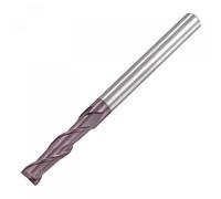 sourcing map Square Nose End Mill, 6mm Tip Dia Solid Carbide AlTiN Coated CNC Router Bits 2 Flute Spiral Milling Cutter HRC55 with 6mm Shank 75mm (3-inch) Length