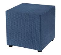 sourcing map Square Ottoman Cover 18x18x18inch Stretch Polyester Washable Ottoman Slipcovers Elastic Foot Stool Foot Rest Protector for Living Room Bedroom, Navy Blue
