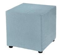 sourcing map Square Ottoman Cover 18x18x18inch Stretch Polyester Washable Ottoman Slipcovers Elastic Foot Stool Foot Rest Protector for Living Room Bedroom, Sky Blue