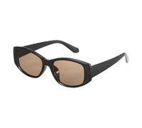 sourcing map Square Polarized Sunglasses Trendy Oval Sun Glasses for Women and Men, Black(Brown Lens)