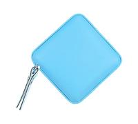 sourcing map Square Retractable Measuring Tape 150cm/60-inch Soft Leather Case Tailors Tape Measure Pocket Size for Body, Fabric, Sewing Measurements, Blue