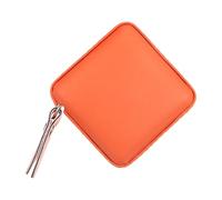 sourcing map Square Retractable Measuring Tape 150cm/60-inch Soft Leather Case Tailors Tape Measure Pocket Size for Body, Fabric, Sewing Measurements, Orange