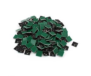 sourcing map Square Self-Adhesive Cable Tie Mount Bases 12mmx12mm 200 Pcs Black