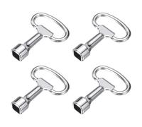 sourcing map Square Socket Spanner Key, 0.33" (8.4mm) Hole Zinc Alloy Universal Utility Spanner Keys 2.11" Length for Electrical Cabinet Water Meter Box Panel Lock (Silver, Pack of 4)