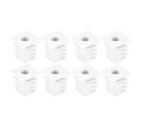 sourcing map Square Tubes, 16Pcs 19 x 19mm - PP Chair Cover with M6 Thread, Threaded Insert for Furniture Feet, Adjustable Leg Plug Chair Pipe End Caps (White)