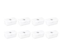 sourcing map Square Tubes, 8Pcs 20 x 40mm - PP Chair Cover with M8 Thread, Threaded Insert for Furniture Feet, Adjustable Leg Plug Chair Pipe End Caps (White)