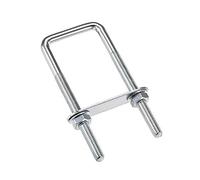 sourcing map Square U-Bolts 1-5/8"(40mm) Inner Width 120mm Length Carbon Steel M8 with Nuts, Frame Plate, Round Washers 4 Set