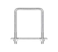 sourcing map Square U-Bolts, 102mm(4.02") Inner Width 140mm Length M10 304 Stainless Steel U Clamp Bolt with Nuts and Plates, for Boat Trailer