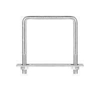sourcing map Square U-Bolts, 113mm(4.45") Inner Width 135mm Length M10 304 Stainless Steel U Clamp Bolt with Nuts and Plates, for Boat Trailer