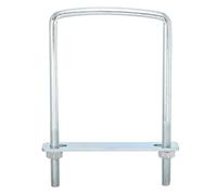 sourcing map Square U-Bolts, 6 Sets 102mm Inner Width 178mm Length 3/8" Zinc-Plated Carbon Steel U Clamp Bolt with Nuts and Plates, for Boat Trailer