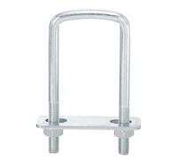 sourcing map Square U-Bolts, 6 Sets 40mm Inner Width 100mm Length M8 Zinc-Plated Carbon Steel U Clamp Bolt with Nuts and Plates, for Boat Trailer