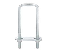 sourcing map Square U-Bolts, 6 Sets 50mm Inner Width 150mm Length M8 Zinc-Plated Carbon Steel U Clamp Bolt with Nuts and Plates, for Boat Trailer