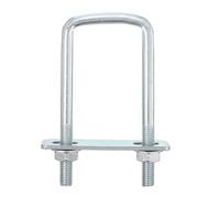 sourcing map Square U-Bolts, 6 Sets 50mm Inner Width 80mm Length M8 Zinc-Plated Carbon Steel U Clamp Bolt with Nuts and Plates, for Boat Trailer