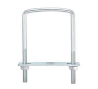 sourcing map Square U-Bolts, 6 Sets 80mm Inner Width 130mm Length M8 Zinc-Plated Carbon Steel U Clamp Bolt with Nuts and Plates, for Boat Trailer