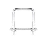 sourcing map Square U-Bolts, 62mm(2.44") Inner Width 100mm Length M10 304 Stainless Steel U Clamp Bolt with Nuts and Plates, for Boat Trailer