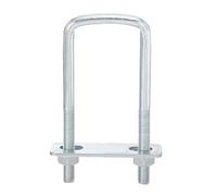 sourcing map Square U-Bolts, 8 Sets 40mm Inner Width 120mm Length M8 Zinc-Plated Carbon Steel U Clamp Bolt with Nuts and Plates, for Boat Trailer